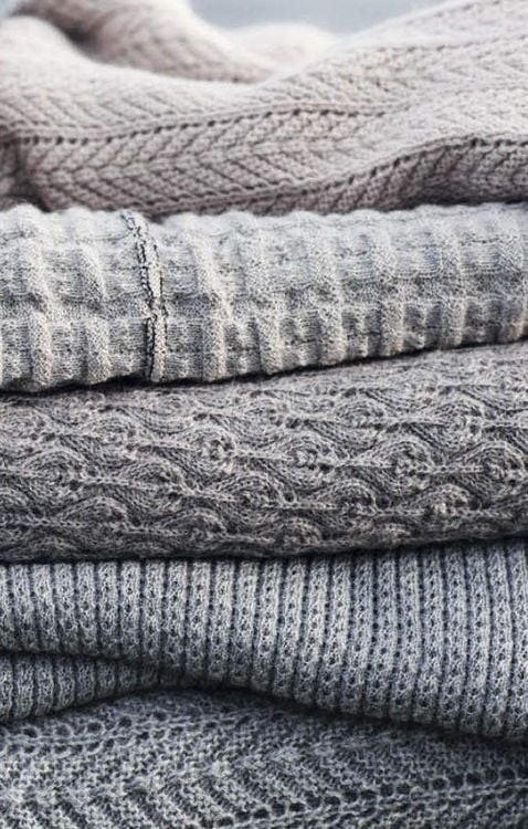 Pile of Gray Sweaters